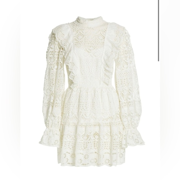 NWT Sea New York Patrizia Lace Open Back Mini Dress in White Size 6 - Picture 10 of 15